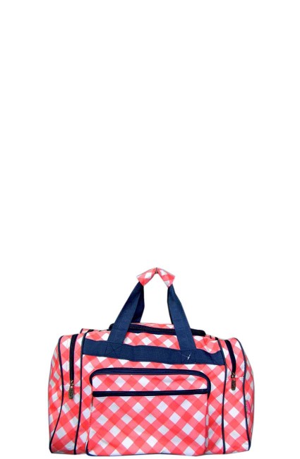 Printed Duffle Bag-CHE417/CORAL